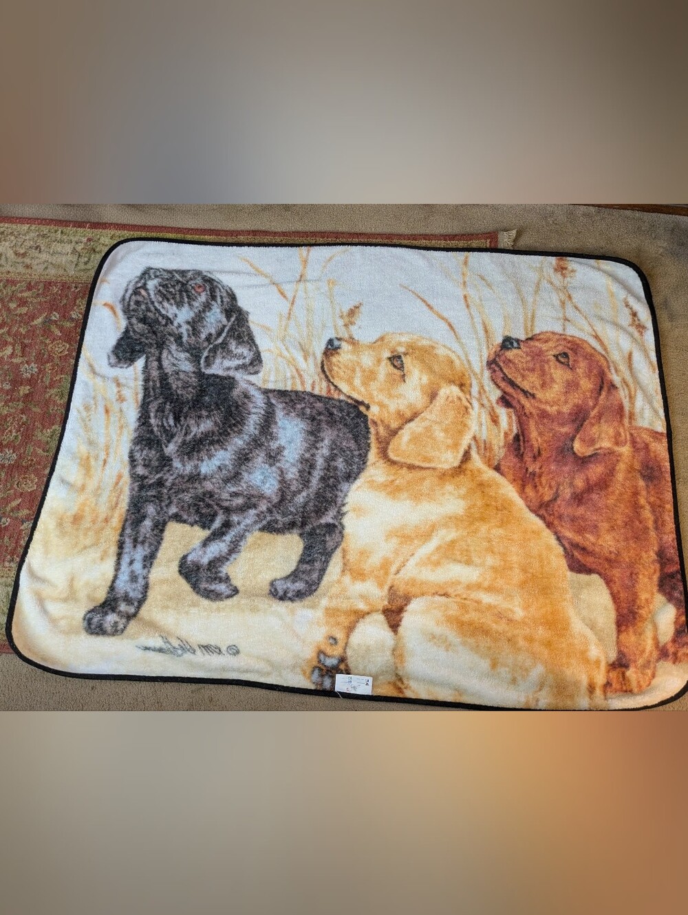The Northwest Company Retriever Puppies Throw Blanket Approx 45”x 55” KM Hoffman